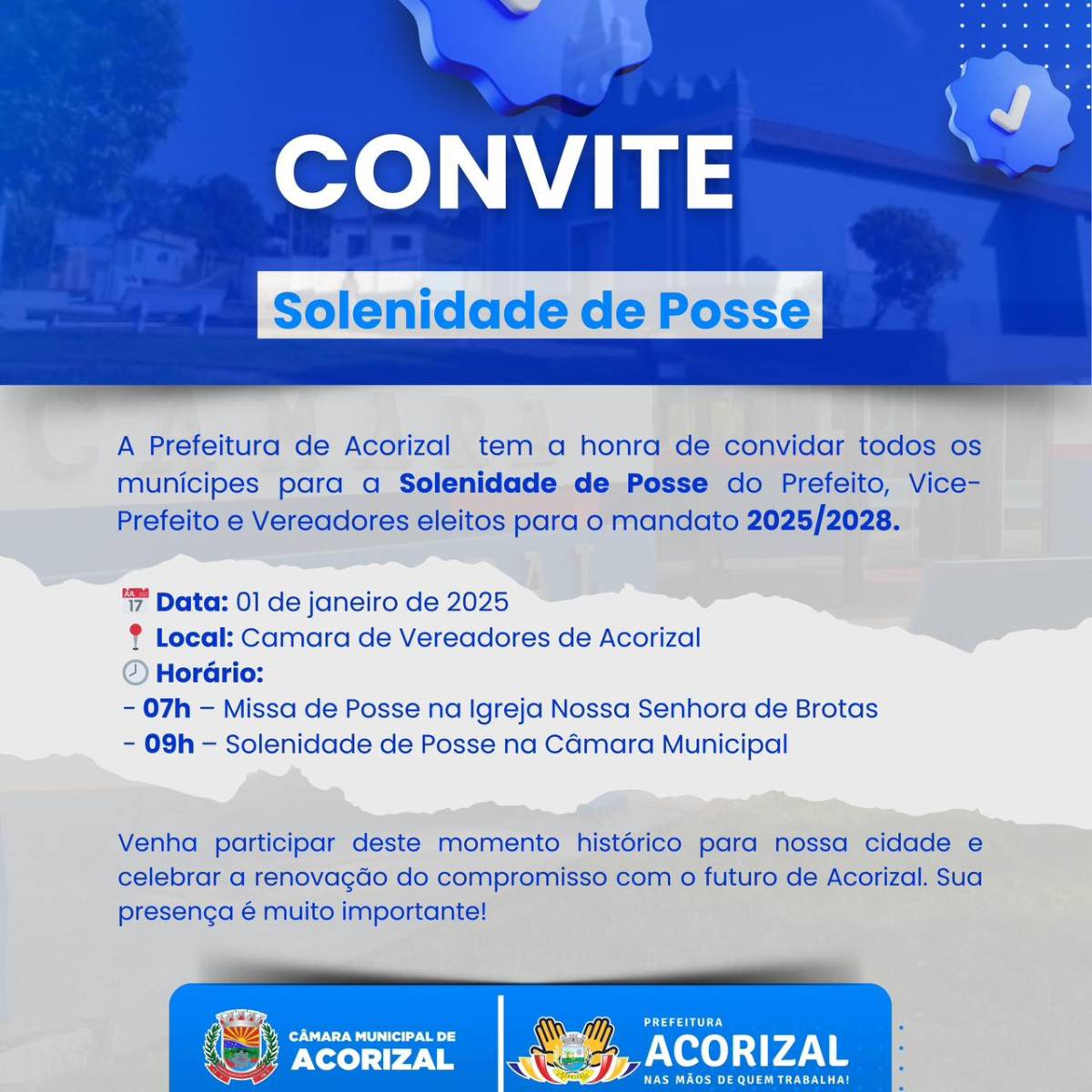 Réveillon e posse em Acorizal: confira as programações especiais 