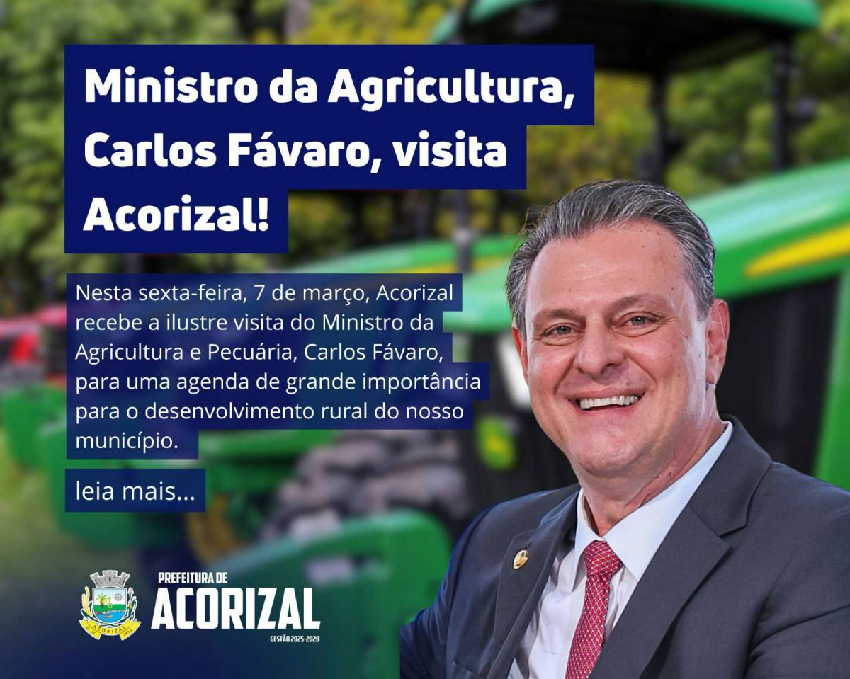 Ministro da Agricultura visita município para cumprir agenda de desenvolvimento rural