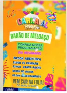 Barão Folia 2025 tem hoje Jero Neto na abertura 