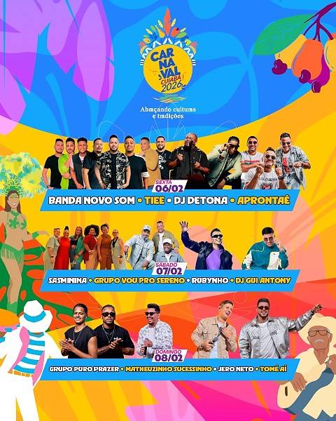 Pré-Carnaval 2026 em Cuiabá: Arena Pantanal e maratona de festas