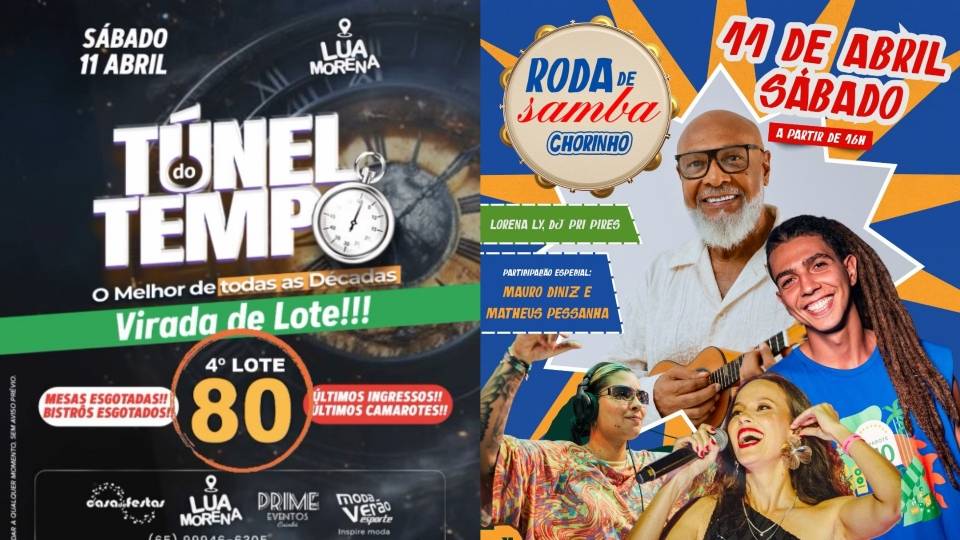 Fim de semana em Cuiabá reúne lambadão, flashback, roda de samba no Chorinho