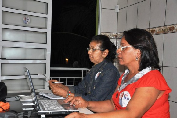 Ilma Vaz e Deise Gállio na apuração voto a voto de Taques em Leverger