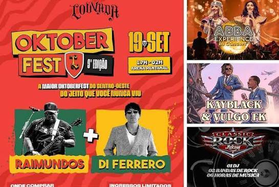 Oktoberfest, Abba, shows, rock, sertanejo e programação cultural agitam fim de semana em Cuiabá