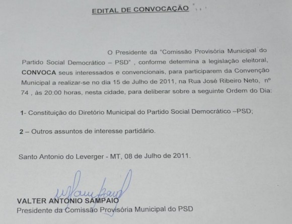 INSTALADA A COMISSÃO PROVISÓRIA DO PSD EM SANTO ANTÔNIO