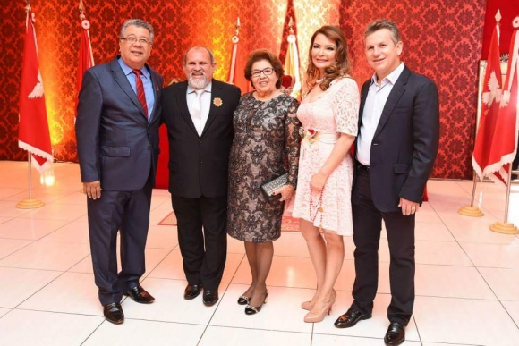 Santo-antonienses recepcionados pelo imperador, imperatriz e prefeito de Cuiabá 