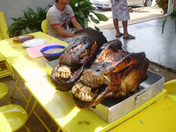 Cabeça de boi assada com molho de cebola e sal , É tudo de bom !!