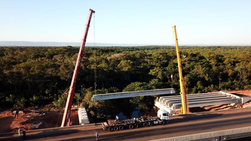 DNIT finaliza instalação de pontes sobre rio Aricá entre os municípios de Cuiabá e Santo Antônio