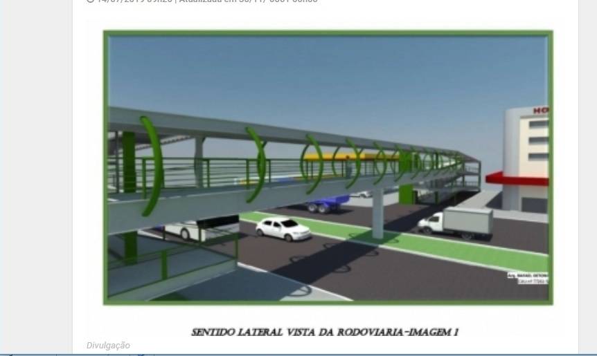 Prefeitura de Cuiabá entregará passarela em frente a rodoviária em 120 dias