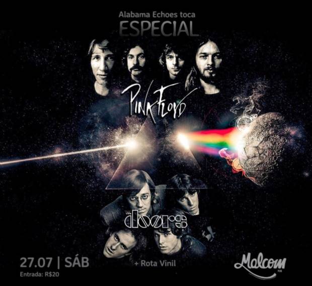 Especial Pink Floyd e The Doors agita o sábado no Malcom