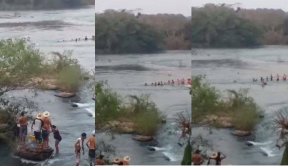 PASSAGEM DA CONCEIÇÃO  - Banhistas fazem corrente humana para salvar 3, mas só 2 escapam 