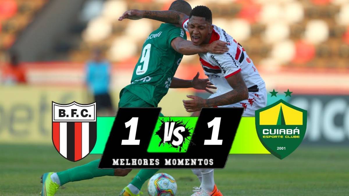Cuiabá sai na frente, mas sofre gol no fim e fica empate com o Botafogo-SP