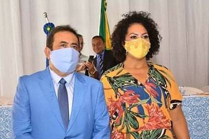 Prefeito Tata Amaral e vice-prefeita Soenil Sales tomam posse em Poconé 