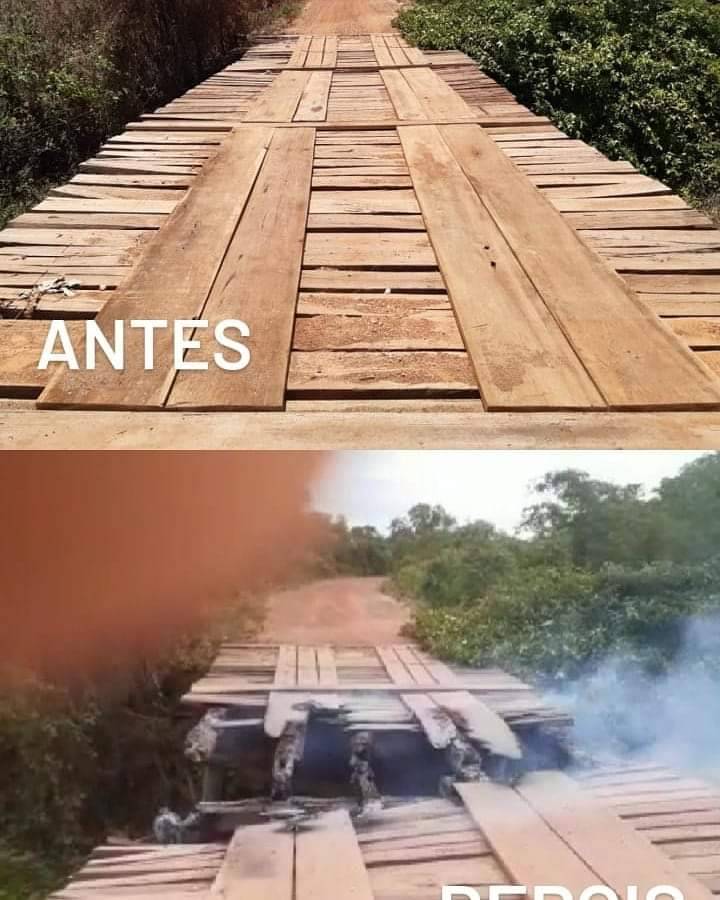 Prefeitura denuncia incêndio criminoso em ponte localizada na zona rural do município