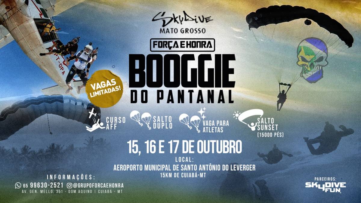 Evento de paraquedismo em Leverger vai atrair atletas do país inteiro 