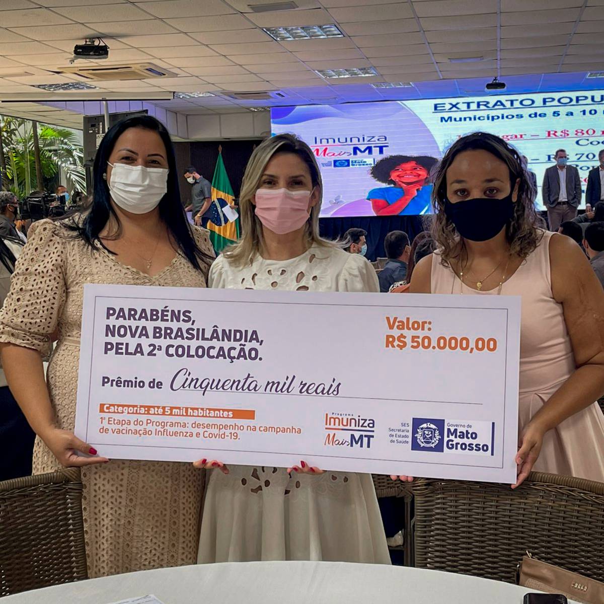 NOVA BRASILÂNDIA RECEBE PRÊMIO COMO O MUNICÍPIO QUE MAIS IMUNIZOU CONTRA A INFLUENZA E COVID-19