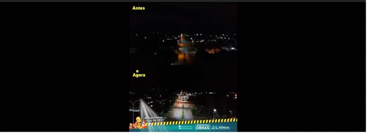 Prefeitura de Acorizal revitaliza centro urbano com instalação de novos postes e luminárias de LED