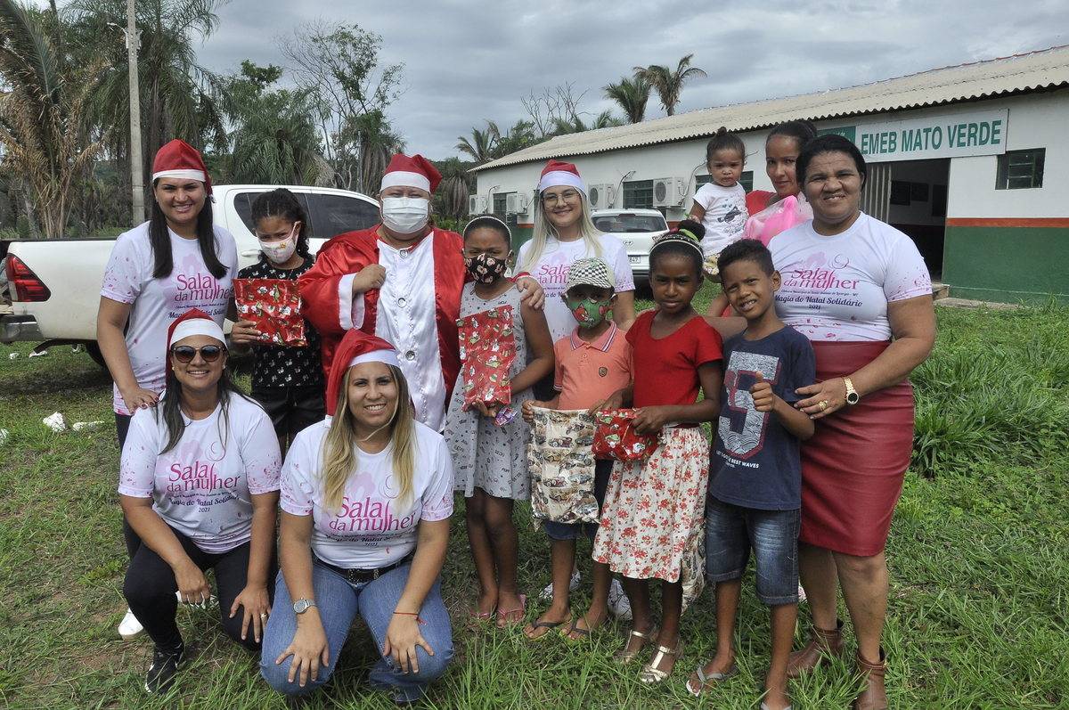 Sala da Mulher entrega presentes em Mata Verde, Barreiro Grande, Brejinho e Baía São João