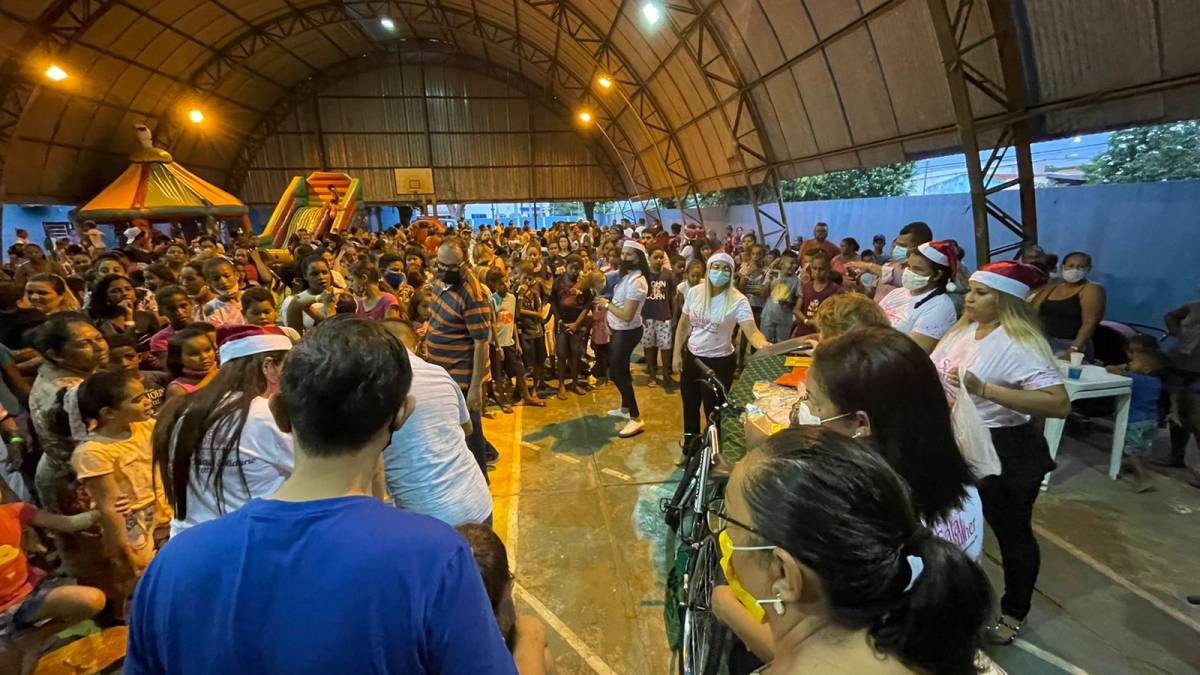 Festa de encerramento da Magia do Natal reúne 300 crianças em Leverger; Veja Fotos e Vídeos