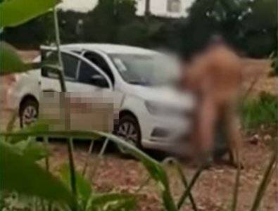 Casal é filmado fazendo sexo ao lado de carro em Cuiabá; veja vídeo