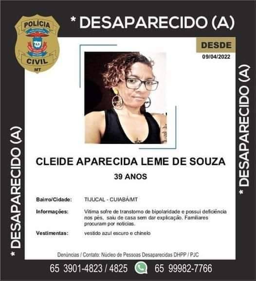 Mulher que estava desaparecida é encontrada morta no rio Cuiabá na região de Valo Verde