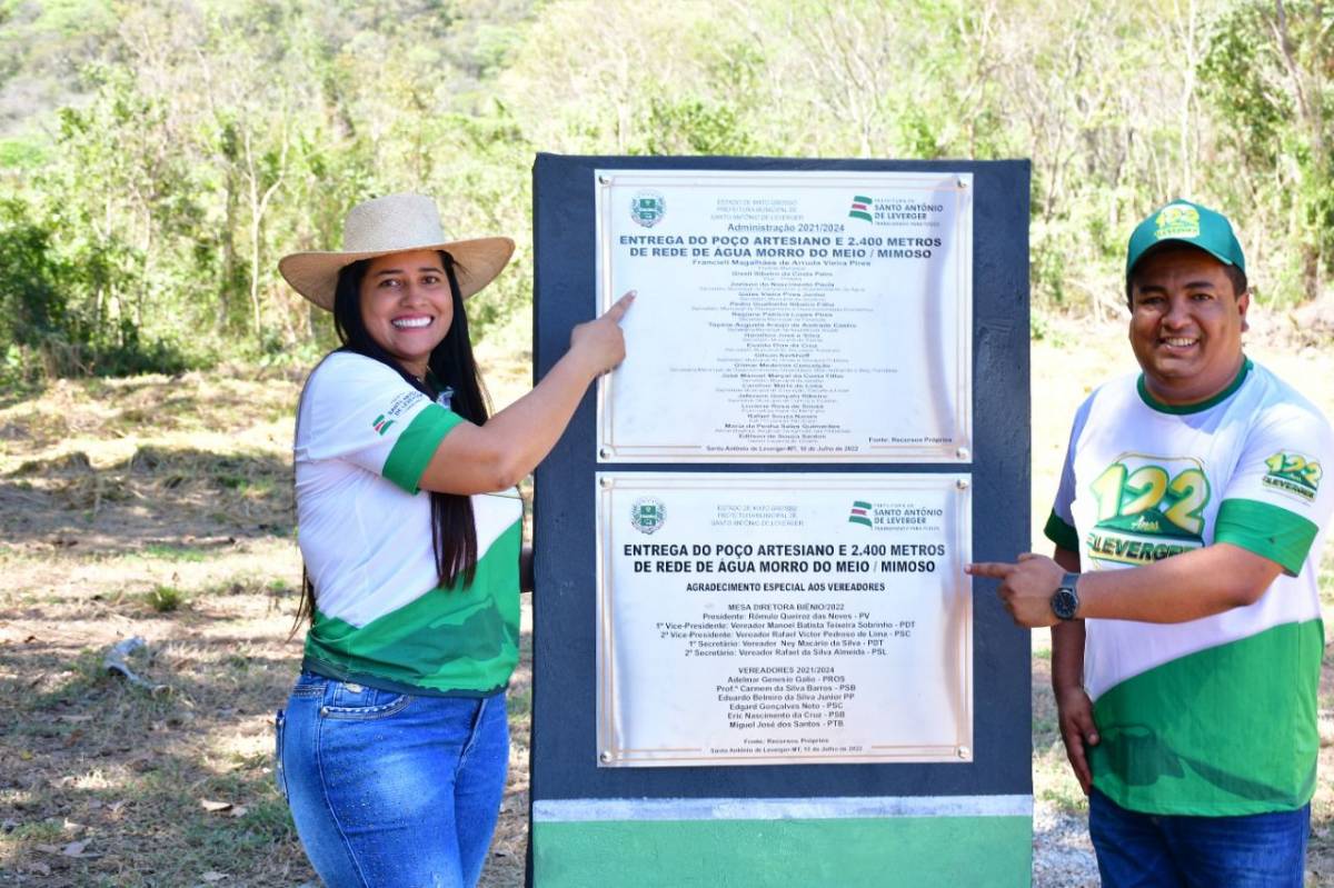 Prefeita e presidente da câmara de Leverger inauguram sistema de abastecimento e distribuição de água em Mimoso; Veja fotos e assista vídeos