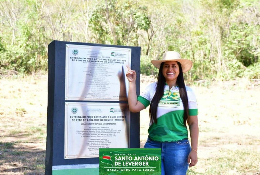 Prefeita faz entrega de poço artesiano e nova rede de água com 2.400 metros de extensão em Mimoso
