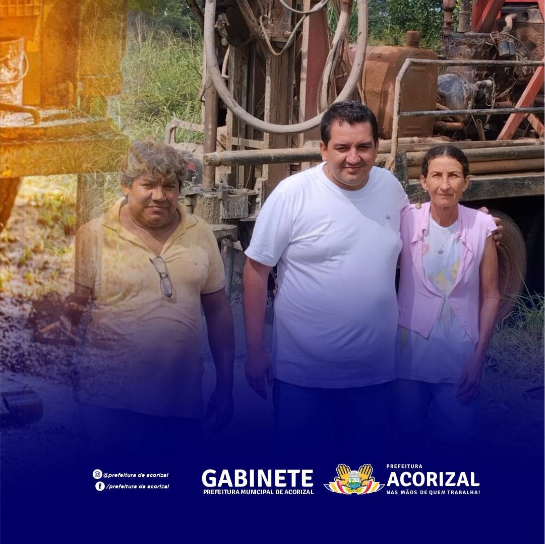 Prefeito Diego visita obras de perfuração de poço artesiano na Comunidade do Aleixo