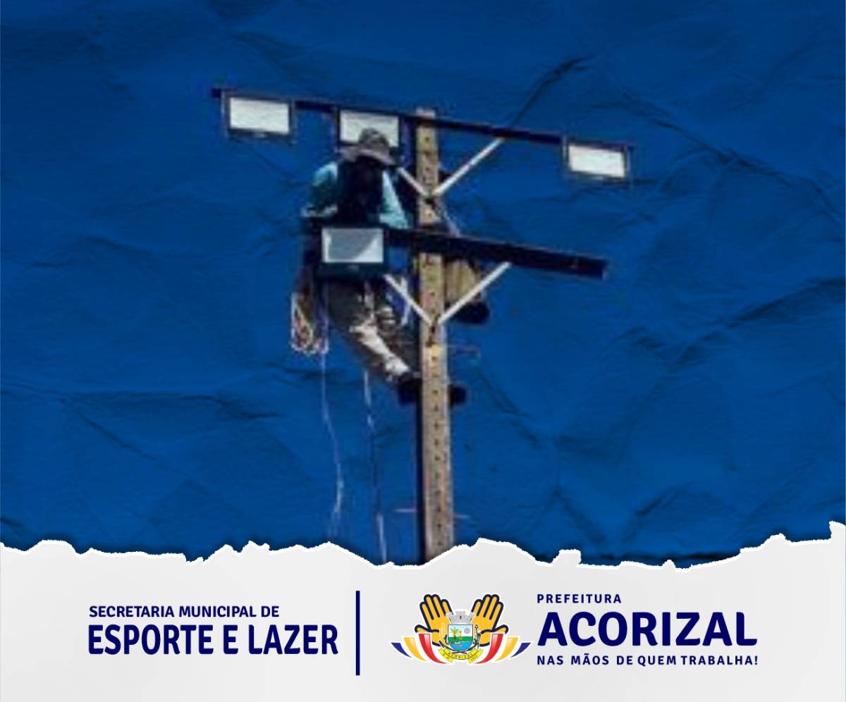 Prefeito e secretário de Esporte vistoriam obras da nova iluminação do estádio Monteirão em Acorizal