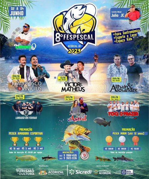 Acorizal se prepara para o aguardado 8º Festival de Pesca no próximo final de semana; Confira a Programação