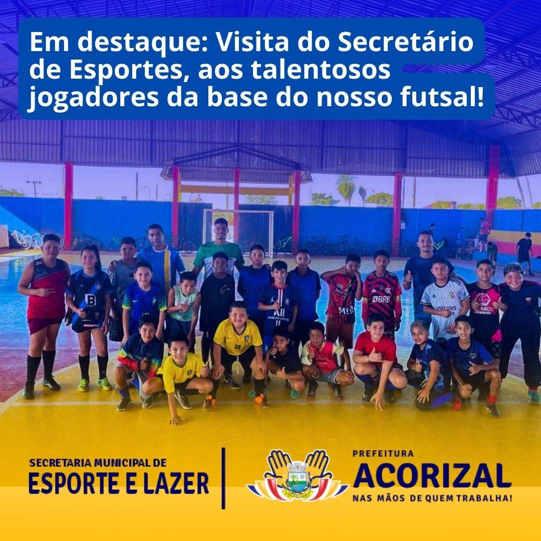 Secretário de Esportes, Victor Reis, valoriza talentos da base do futsal acorizalense