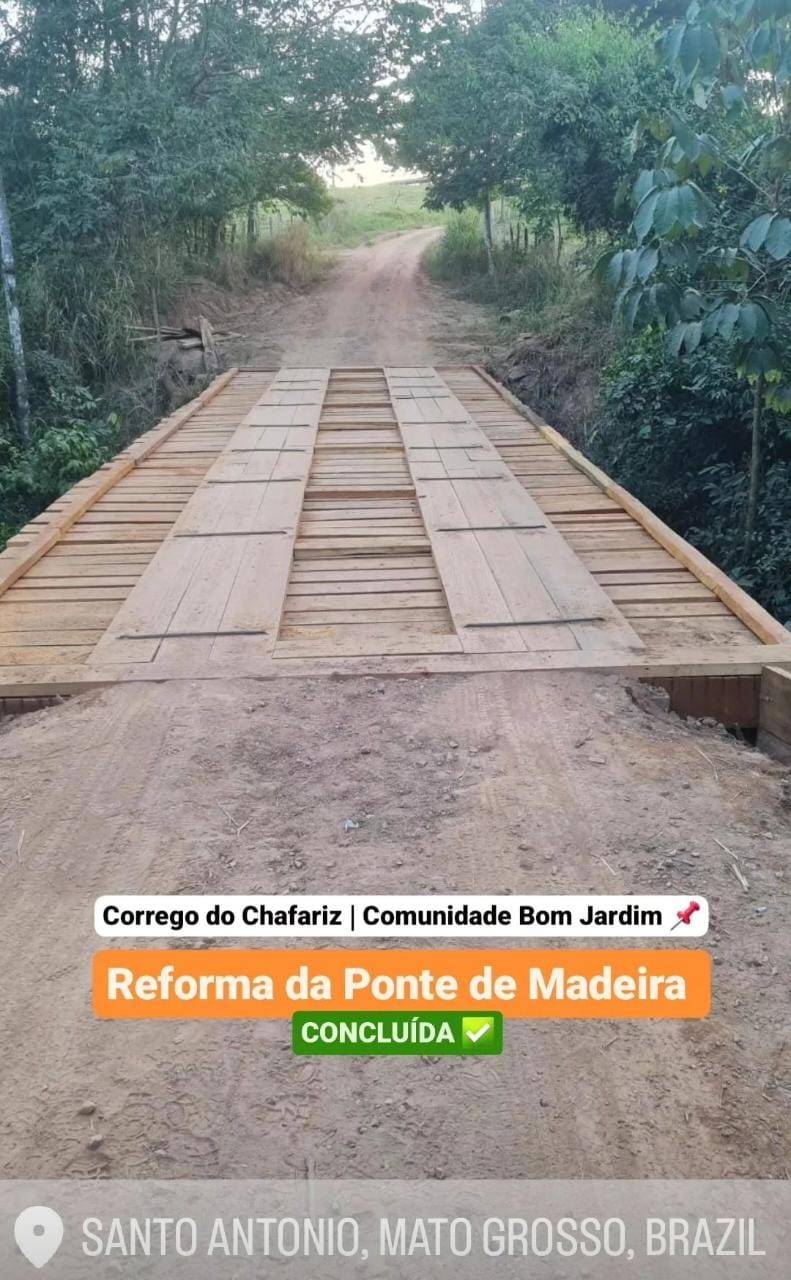 Prefeitura de Santo Antônio de Leverger promove recuperação de pontes e estradas em comunidades rurais