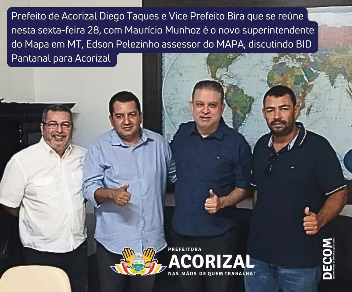 Acorizal avança rumo ao desenvolvimento sustentável com apoio do Programa BID Pantanal