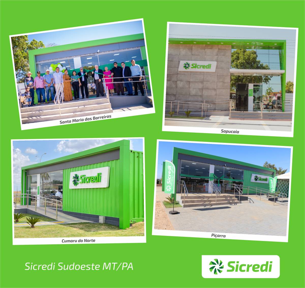 Sicredi Sudoeste inaugura mais quatro agências