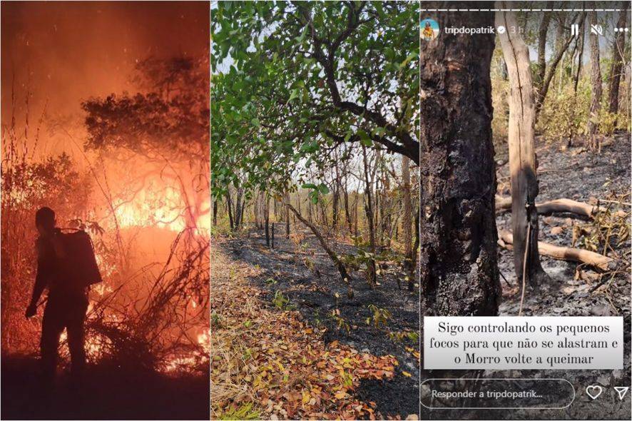 Guia mostra luta contra incêndio de grande proporção em morro de Santo Antônio; <VIDEO>