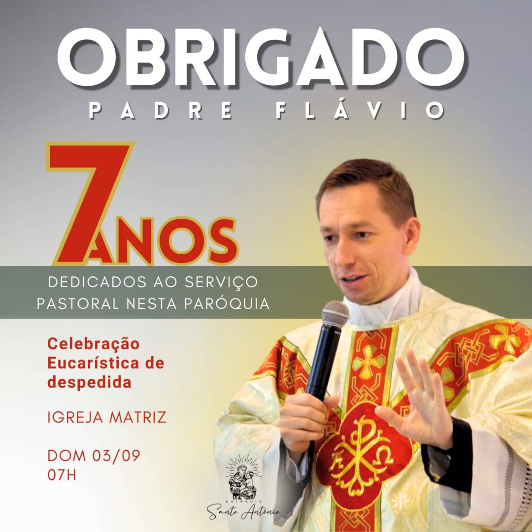 Despedida de Padre Flávio da Paróquia de Santo Antônio em Leverger