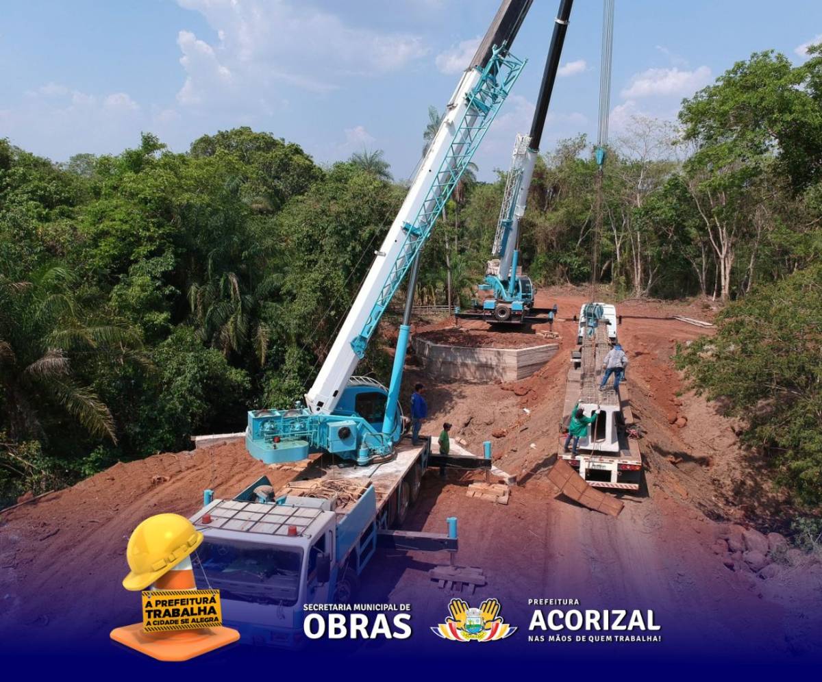 Prefeitura avança nas obras da ponte sobre o Rio Acorizal