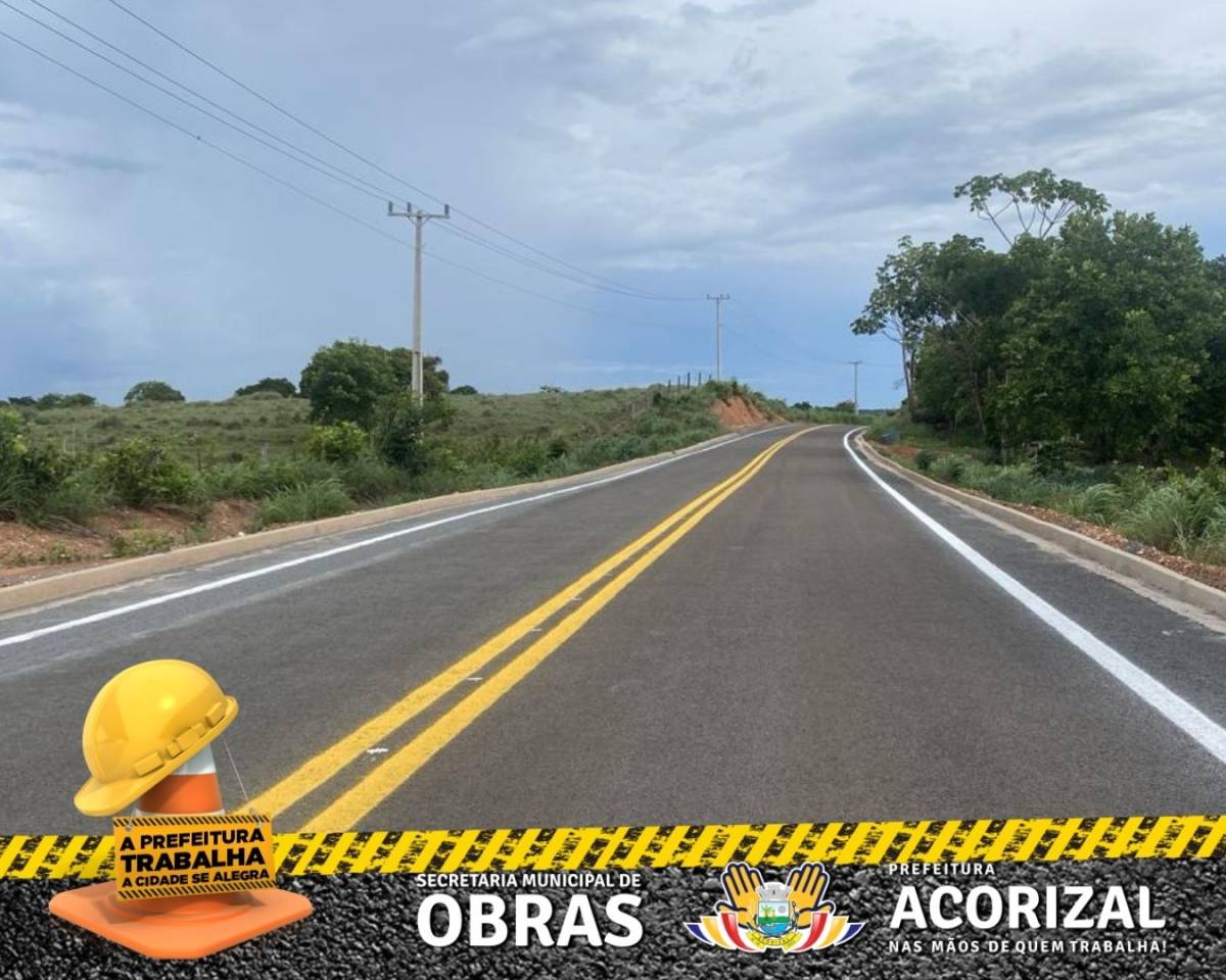 Prefeitura de Acorizal conclui serviço de sinalização viária em novo trecho pavimentado