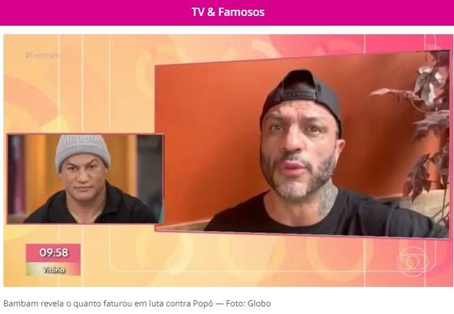 Kleber Bambam revela o quanto ganhou em luta contra Popó: 'Fiz muito dinheiro'