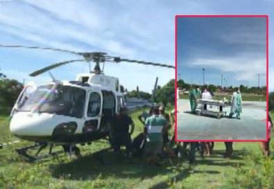 Helicóptero é utilizado no resgate de indígena ferido em acidente com carreta; <VIDEO>