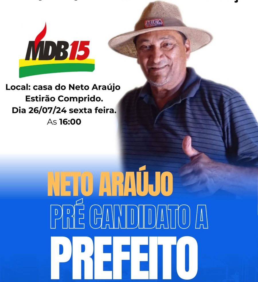 Ex-vereador Neto Araújo é homologado candidato a prefeito em Barão de Melgaço