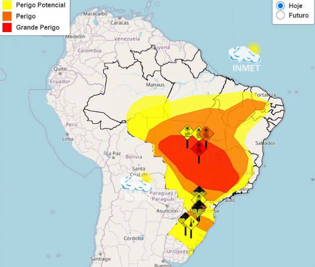 15 estados e o DF estão sob ALERTA VERMELHO para incêndios e umidade abaixo de 12%