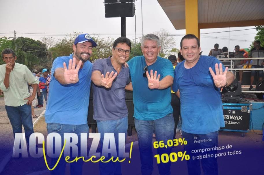 Prefeito Diego Taques é reeleito em Acorizal com quase o dobro de votos do adversário, com 66% dos eleitores