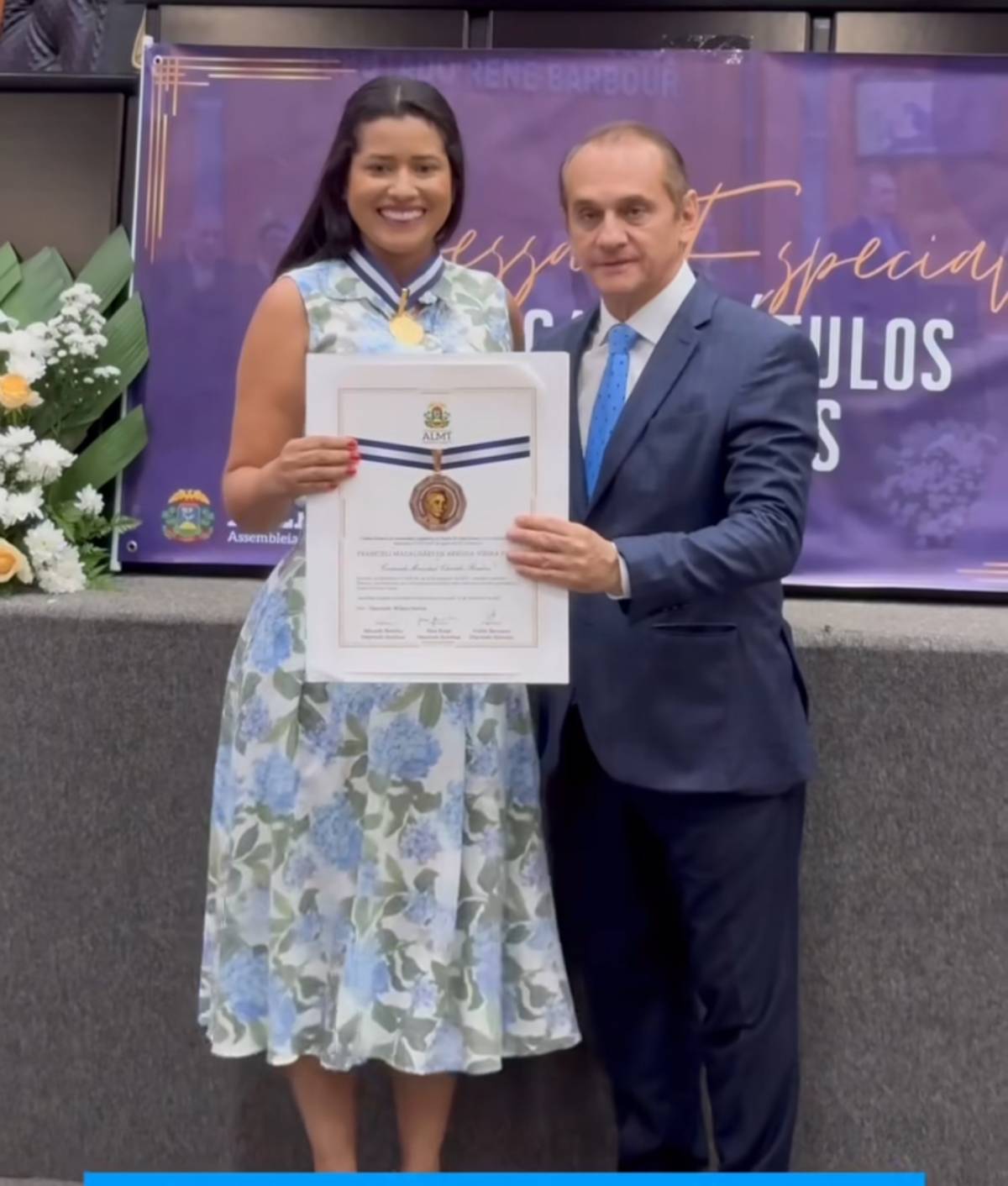 Prefeita Francieli recebe Comenda Marechal Rondon, uma das mais importantes de MT